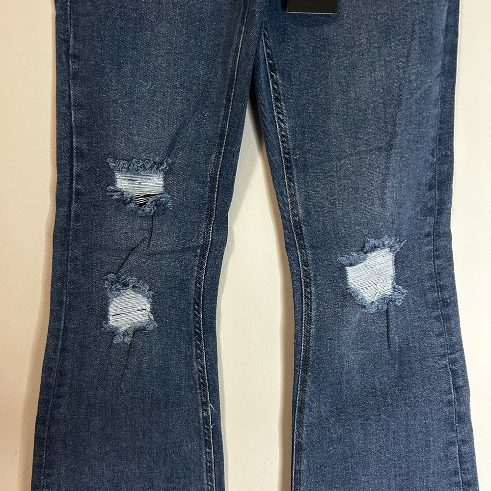 NWT Distressed Blue Age Flare Jeans, Size 3 - Picture 2 of 9